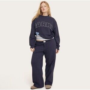 PARKE x Target Mockneck Sweatshirt Women L/XL Navy Pullover NWT
